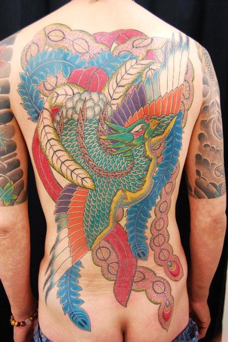 Tattoos - Japanese Tebori Tattoo Backpiece - 62330